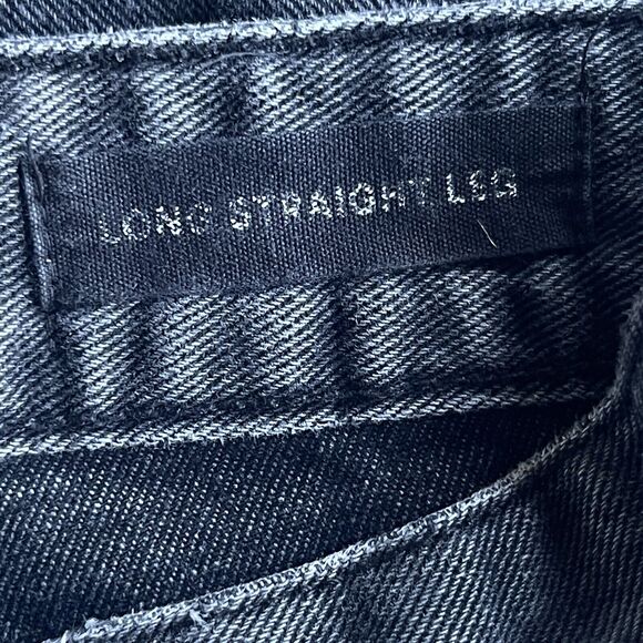 Cotton On Jeans Womens Size 4 Gray Black Long Straight Leg Distressed Knee - Picture 4 of 10